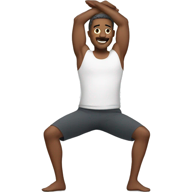 a men stretching  emoji