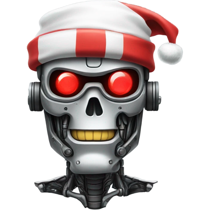 terminator with a santa hat emoji