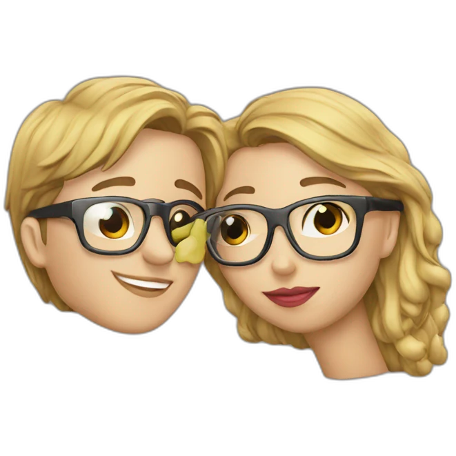 Kissing couples Glasses emoji