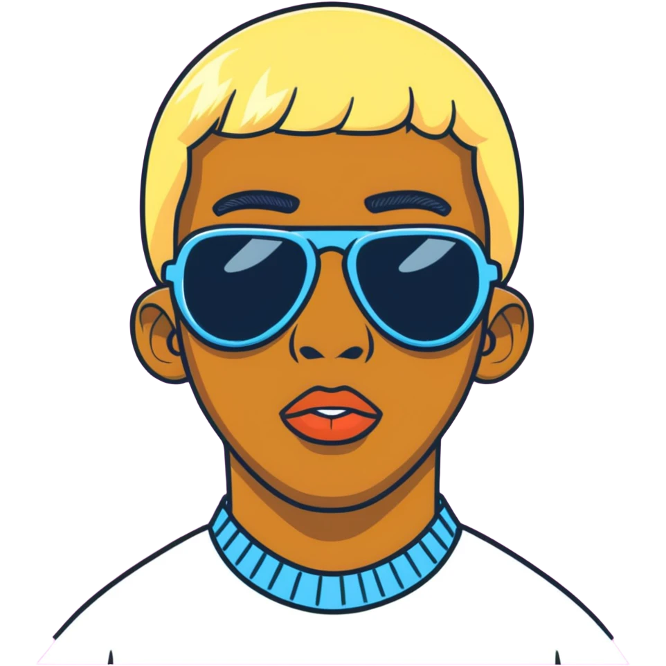 Tyler the Creator IGOR with blonde wig and sunglasses emoji