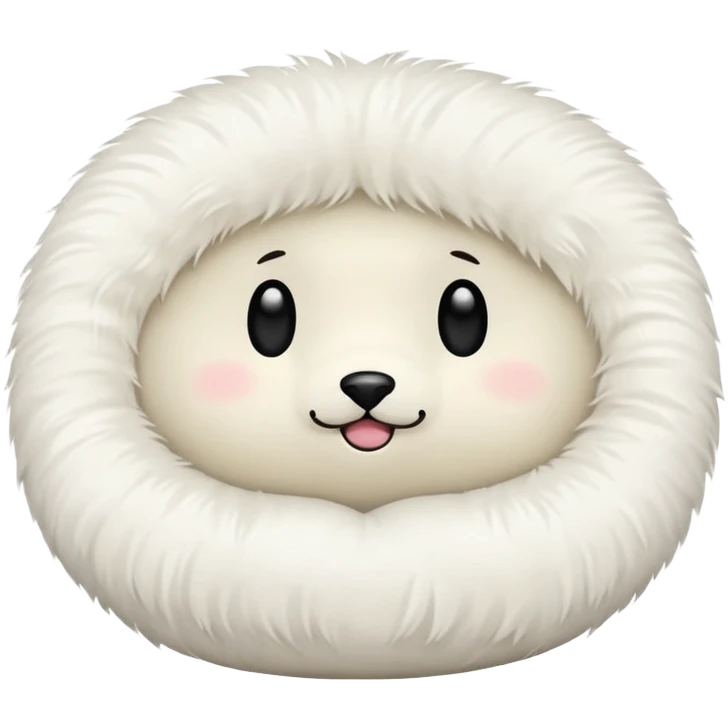 white round pillow made out of fur emoji
