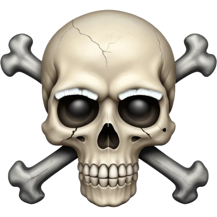 Create a skull with crossbones with shading emoji