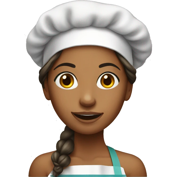 A beautiful girl cooks emoji
