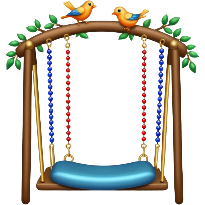 Swing with beads and bells for bird, birds wont sit right emoji