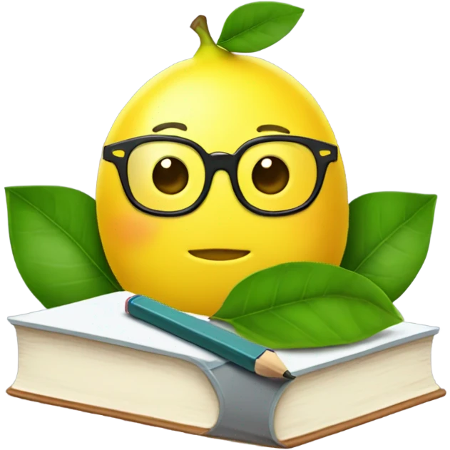 Lemon doing homework emoji