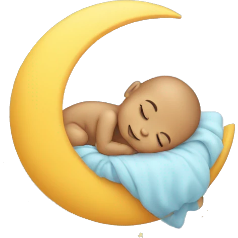 Baby sleeping on the moon emoji