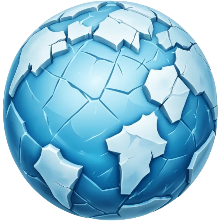 sphere globe planet, surface covered with ice and frozen emoji