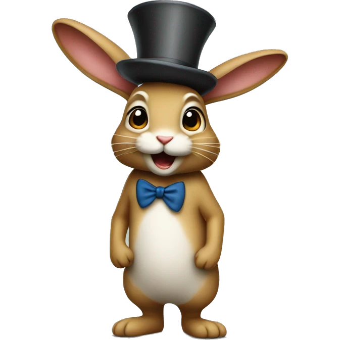 dalmarabbit stands on two legs with hat emoji