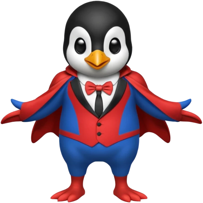 Penguin spiderman without a cape emoji