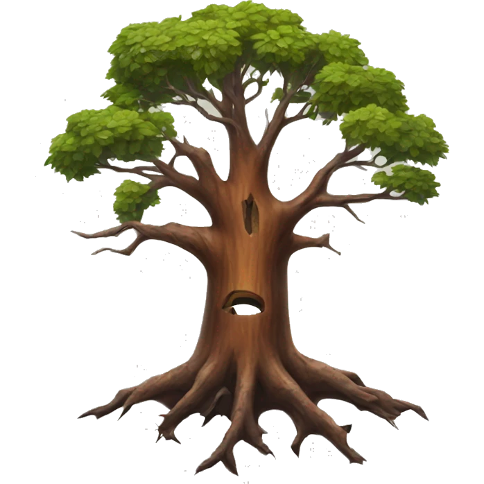 Old rust tree with hole in it emoji