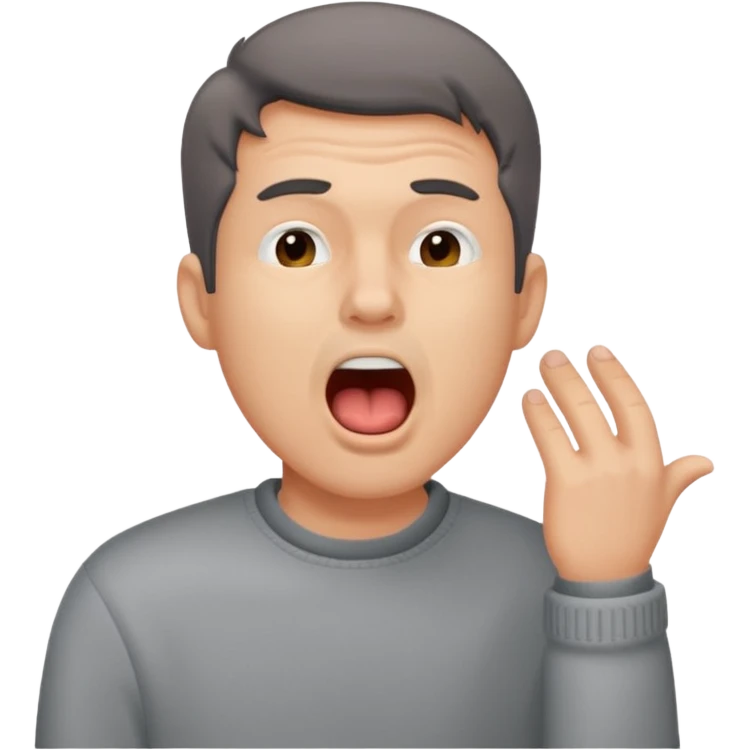 yawning  man in sweater emoji