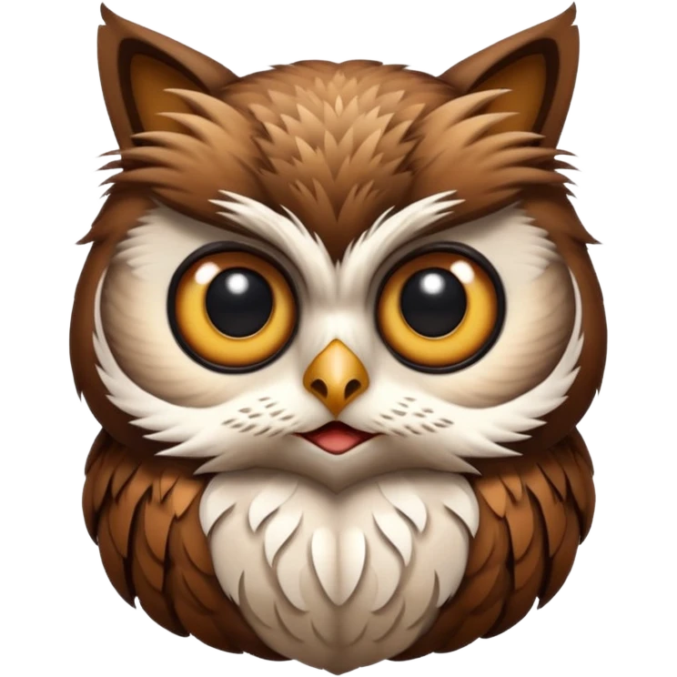 Make a cat mixed with a owi emoji