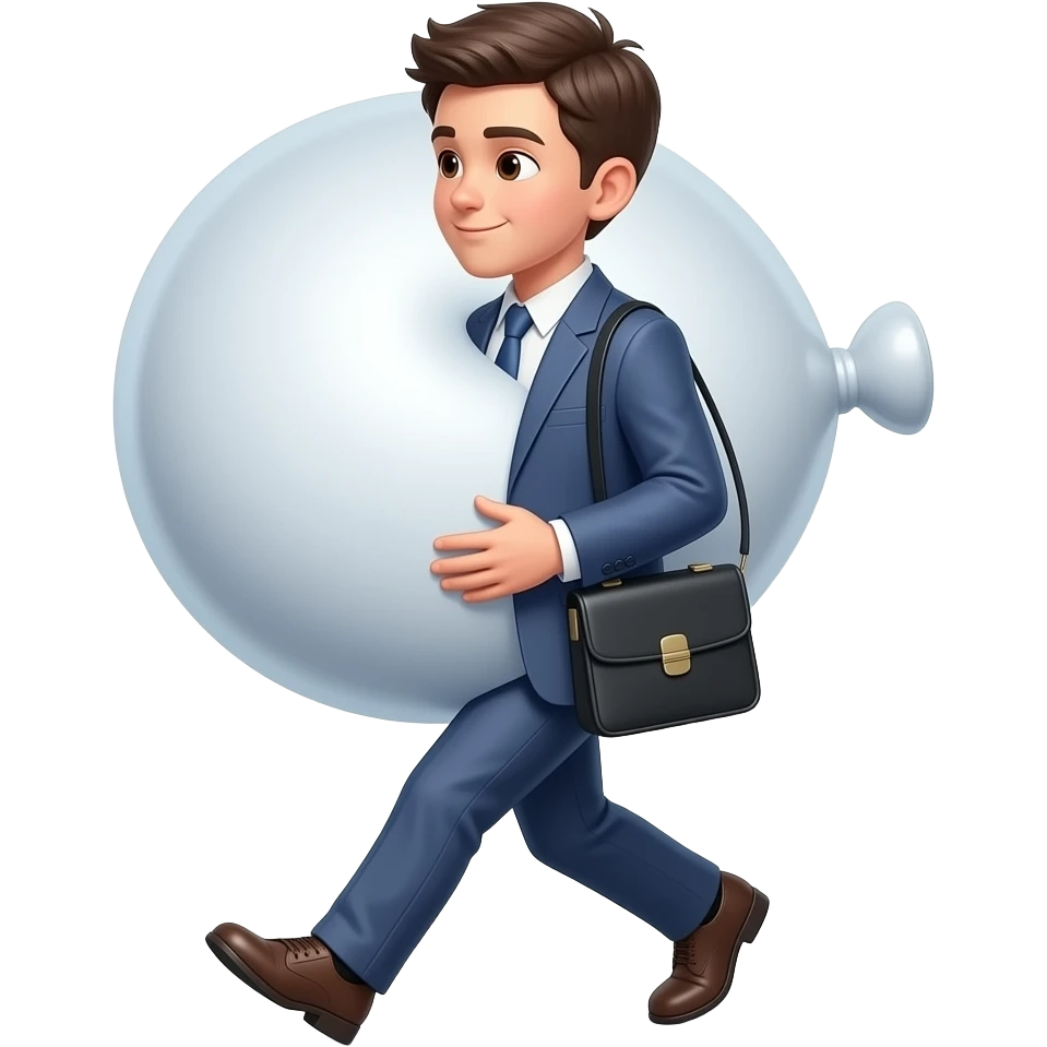 Zrób chłopak 10 latek bardzo bardzo ogromnym brzuchem jak bardzo ogromny balon i idzie do pracy i głaszcze jedną ręką swój brzuch emoji