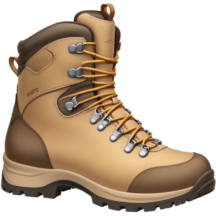 beige hiking boots with Gore-Tex waterproof technology emoji