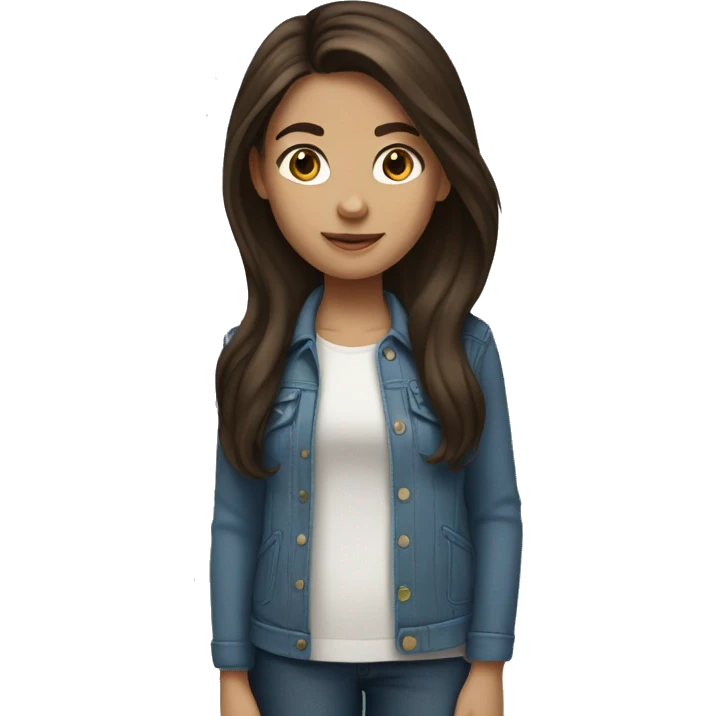 Brunette medium haired girl emoji