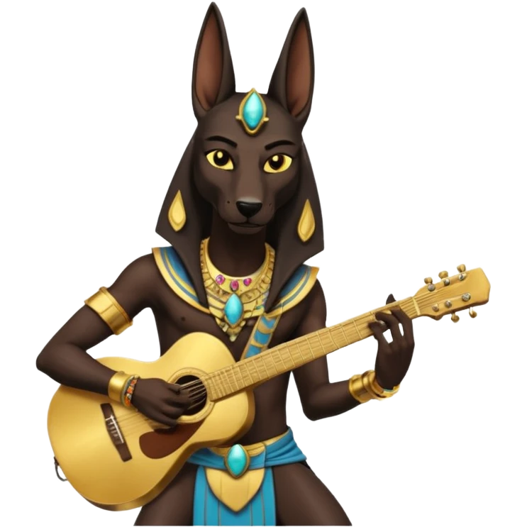 ancient anubis play guitar emoji