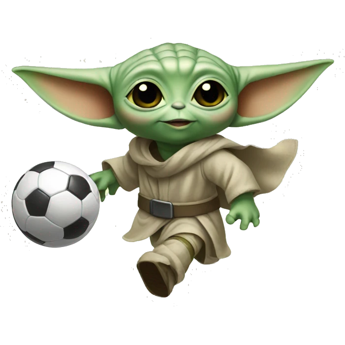 Baby yoda playing soccer emoji