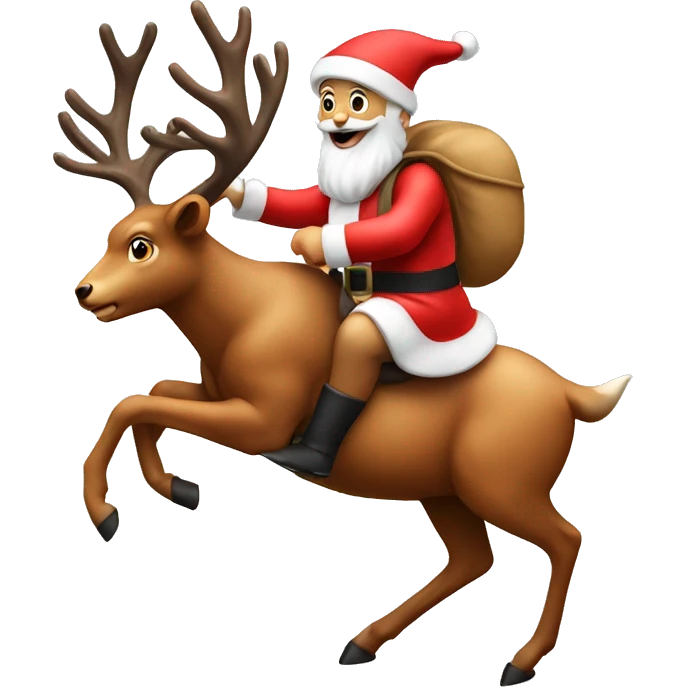 santa claus riding a deer emoji