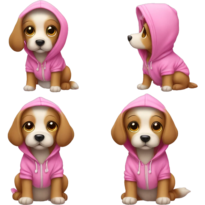 Cute dog with pink hoodie ￼ emoji