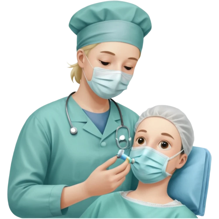 A victorian surgeon using chloroform as an anaesthetic on a patient during an operation emoji