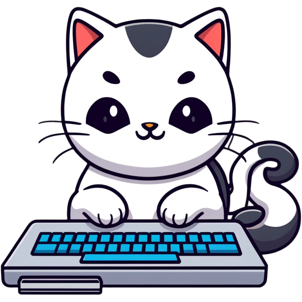 敲键盘的豆泥猫 emoji