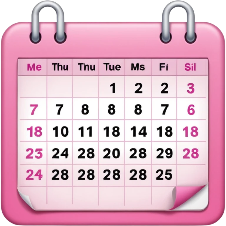 Change this calendar emoji 📆 to pink emoji