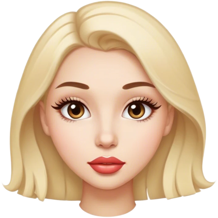 Very pretty girl with a slim face big lips and long eye lashes emoji