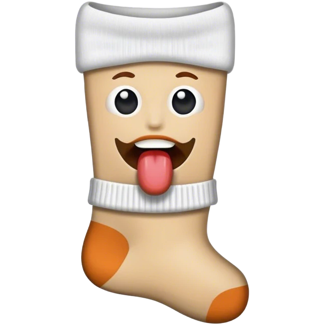 Sock in mouth emoji