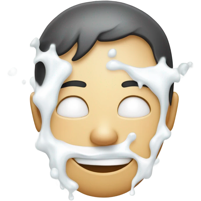 Face covered in milk liquid emoji