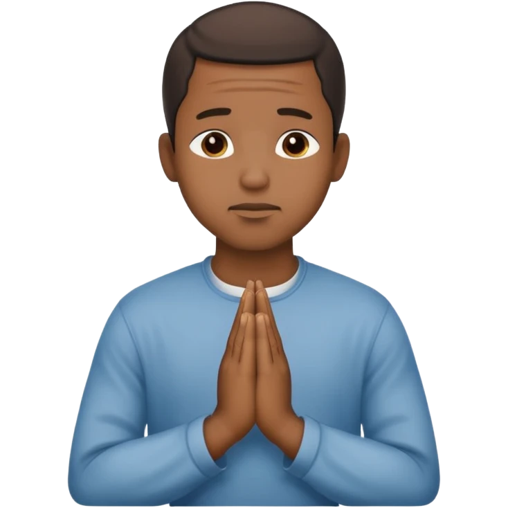 Black man praying  emoji