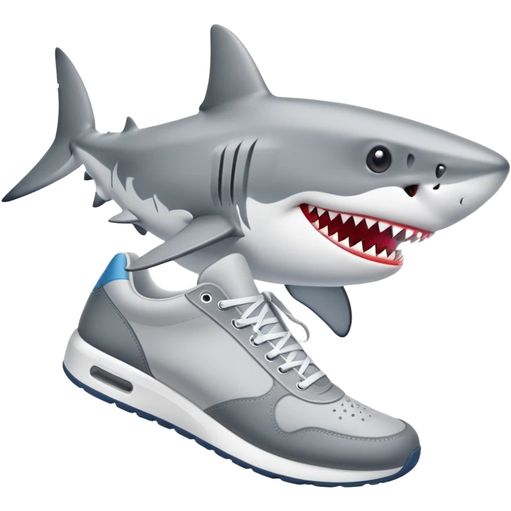 Shark whit snekers emoji