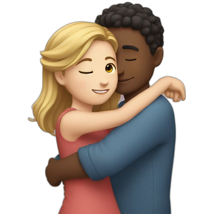 Girl hugs boy emoji