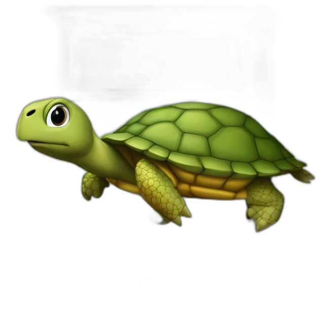Tortue sur armoire qui mange du poulet emoji