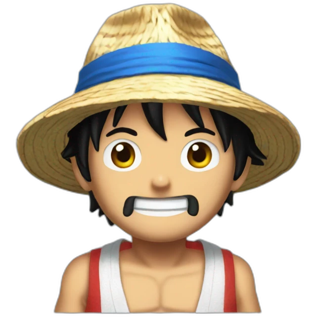 luffy avec une robe bleu emoji