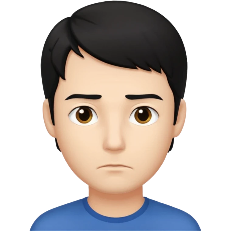 ligth black hair man thinking emoji