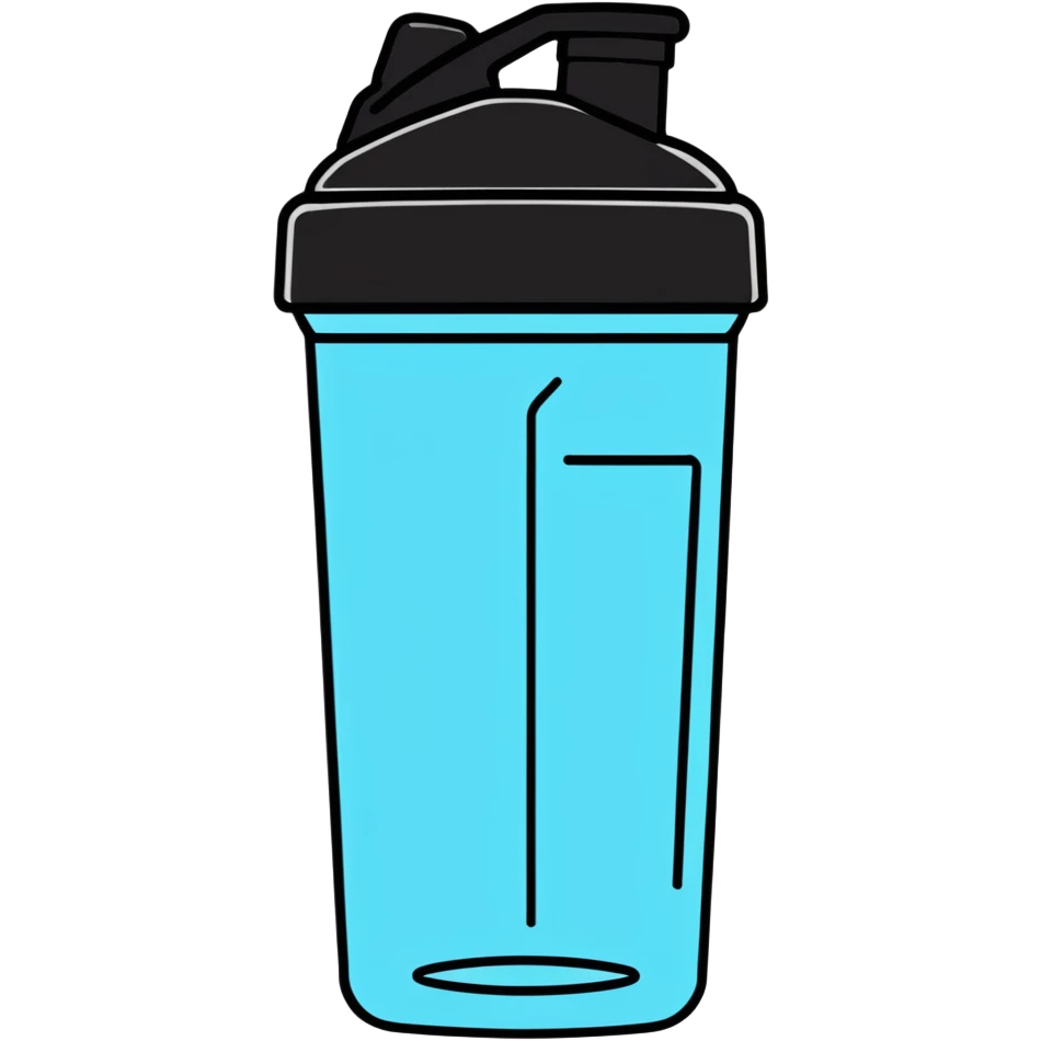 protein shaker bottle, cartoonish sticker style emoji