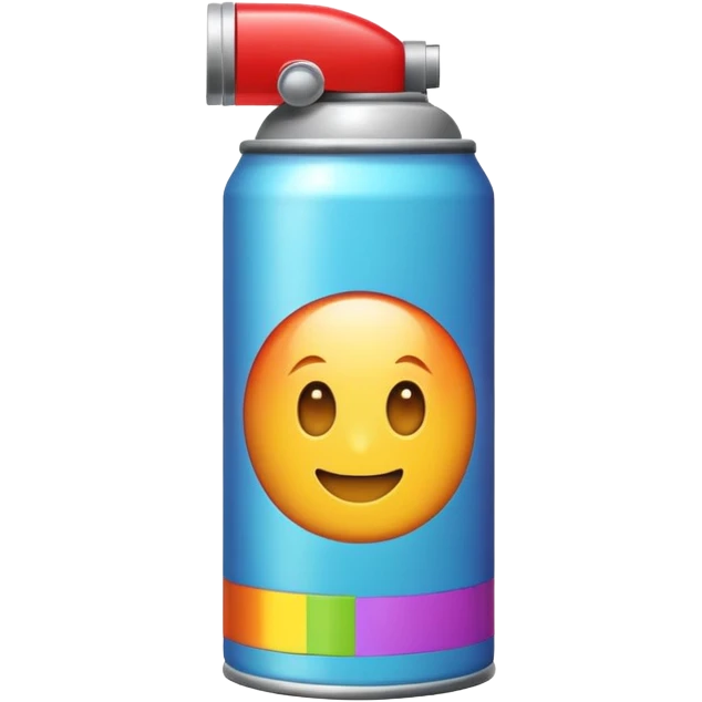 aerosol with a bright sticker   emoji