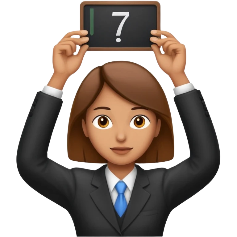 a jury member raising a score card above their head, simple, no text on card emoji