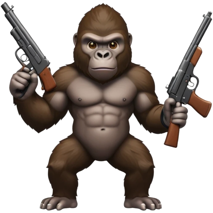 gorilla holding gun  emoji