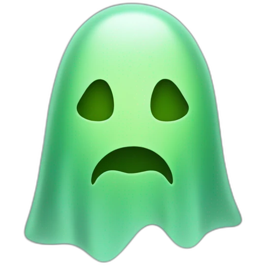 minimalism green ghost emoji