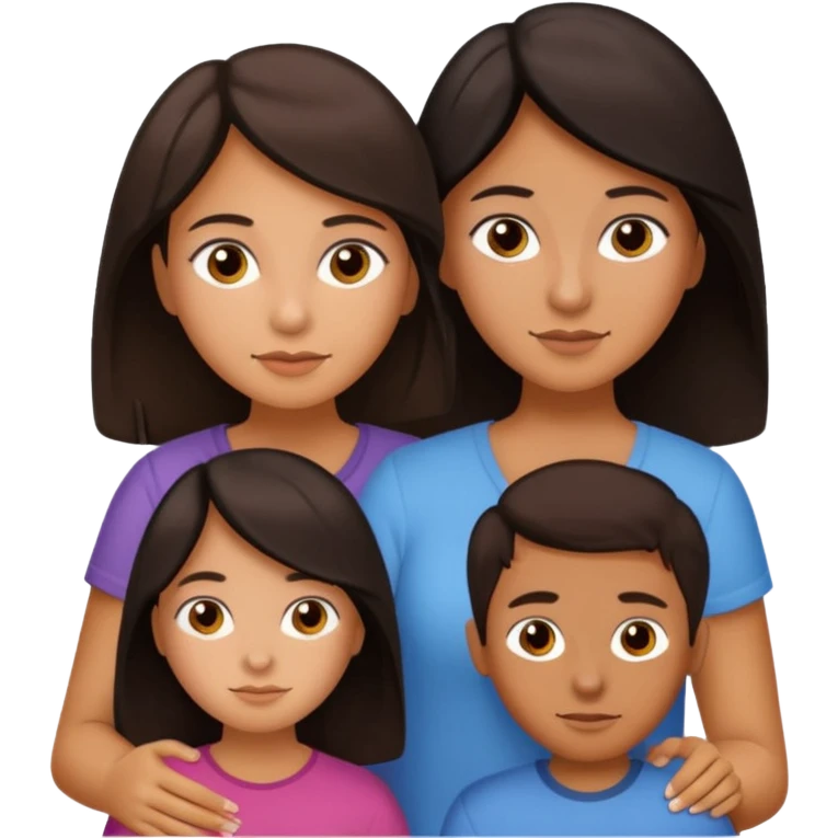Latin mom with 3 kids. 15 year old girl. 13 year old boy and a 3 year old girl. emoji