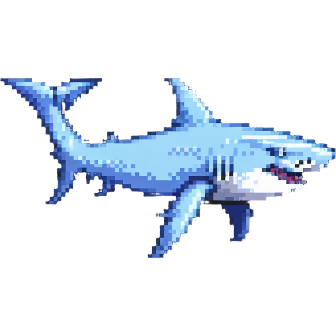 Pixel art hammerhead shark emoji