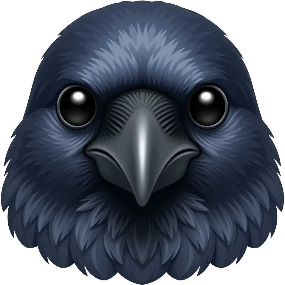 Crow bird head emoji