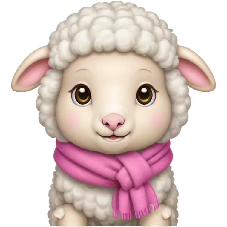 baby sheep with pink scarf emoji