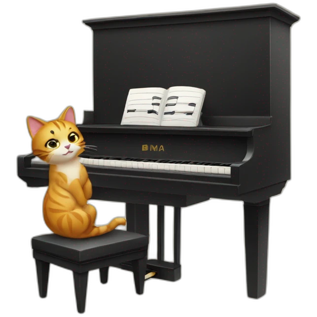cat playing piano emoji