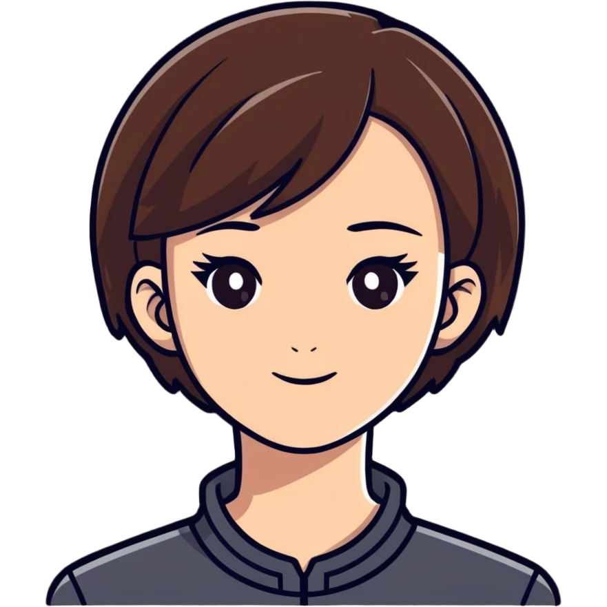 female with short brown hair emoji