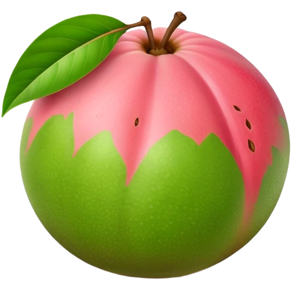 guava fruit, tropical fruit with pink flesh emoji