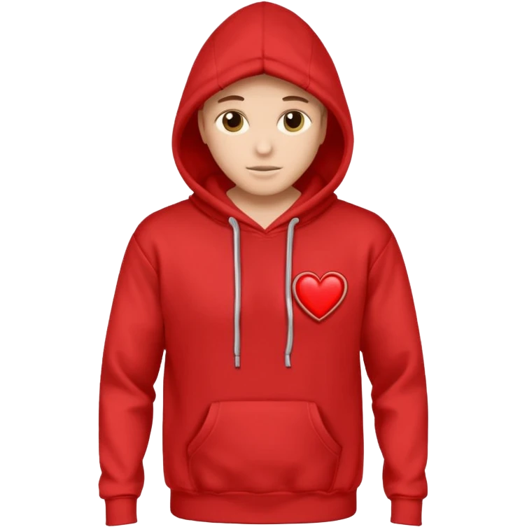 Hoodie with a heart symbol on chest emoji