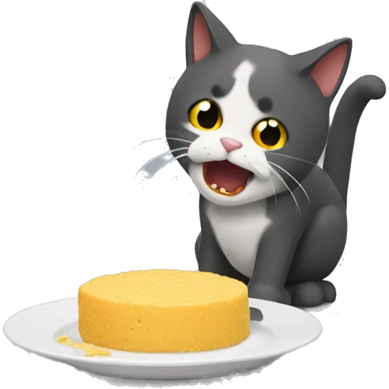Gato comiendo barf emoji