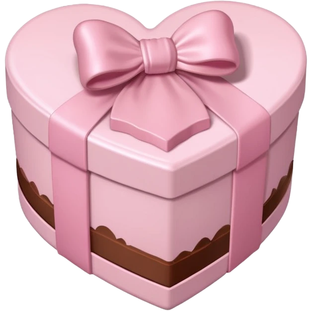 pale pink heart box, pale pink bow, filled with chocolates inside emoji
